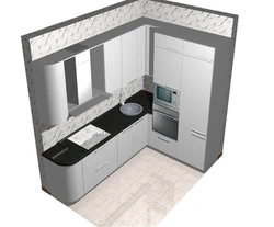 Kitchen with corner oven photo