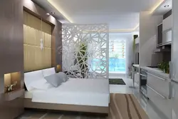 Дизайн спальни разделенной на зоны