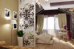 Bedroom design divided into zones