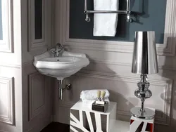 Bathroom design with corner sink