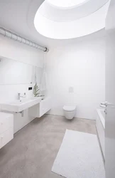 Bathroom interior with white floor
