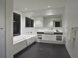 Bathroom interior with white floor