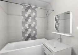 Bathtub with panels and tiles photo