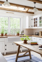 Kitchen design corner modern wood effect