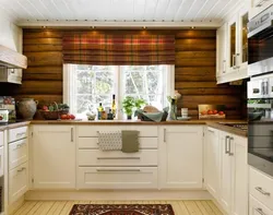 Kitchen design corner modern wood effect