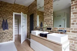 Brick in the interior in the bathroom