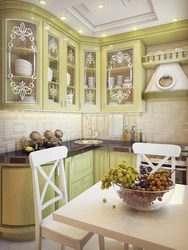 Kitchen Interior With Pistachio-Colored Furniture