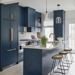 Gray blue kitchen photo
