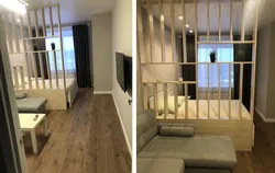 Yataq otağının 2 zonaya bölünməsi foto