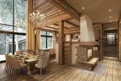Living Room Kitchen Interior With Stove