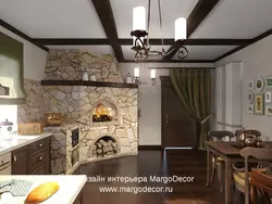 Интерьер Кухни Гостиной С Печью