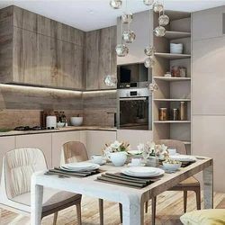 Kitchen cocoa colors in the interior photo