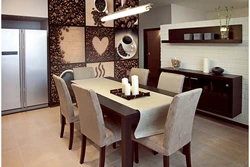 Kitchen cocoa colors in the interior photo