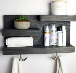 Shelves in bathroom interior design