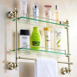 Shelves in bathroom interior design