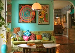 Boho қонақ бөлмесінің дизайны