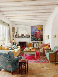 Boho қонақ бөлмесінің дизайны