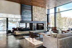 Photo Of A House With Panoramic Windows In The Living Room