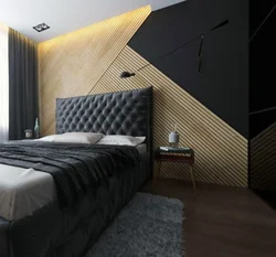 Divarda Lamel Ilə Yataq Otağı Dizaynı