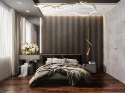 Тарҳи хоб бо slats дар девор