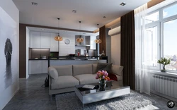 Yeni tikili 40 m2 bir otaqlı mənzil üçün mətbəx dizaynı