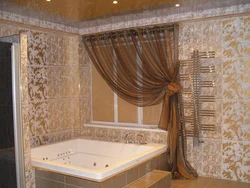 Hamam pəncərəsi foto dizaynı üçün pərdə