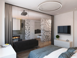 Zoning in a one-room apartment photo sleeping place