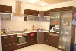 Cabinet pencil case in the kitchen in the interior