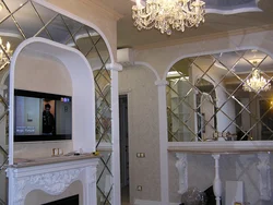 Mirror panel on the wall in the kitchen photo
