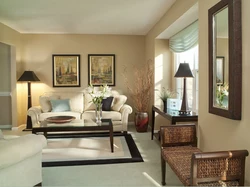 Warm colors in the living room interior photo