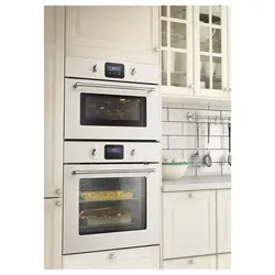 Kitchen with built-in microwave photo