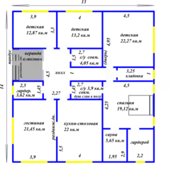 Үш Бөлмелі Үй Жобасының Фотосуреті