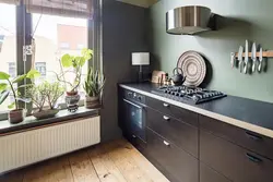 Kitchens Without Wall Cabinets In The Interior With A Pencil Case Photo