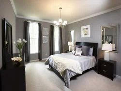 Color combination in the bedroom interior black