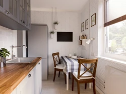 Kitchen design in one-room apartment p 44