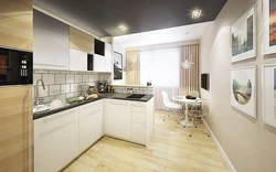 Kitchen design in one-room apartment p 44