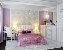 Combined light wallpaper for the bedroom, modern photos of interiors