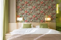 Combined light wallpaper for the bedroom, modern photos of interiors