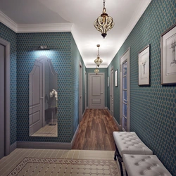 Glass wallpaper in the hallway photo