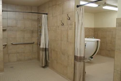 Bathroom design shower with curtain