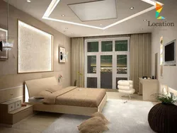 Interior design of a square bedroom photo