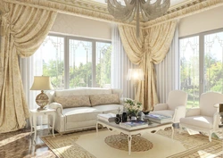 Light Curtains In The Living Room Interior Photo Design