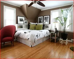 Bedroom with corner window photo