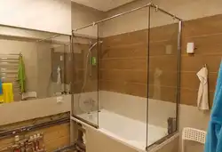 Glass screen for bathroom photo