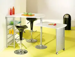 Table as a bar counter for a small kitchen photo