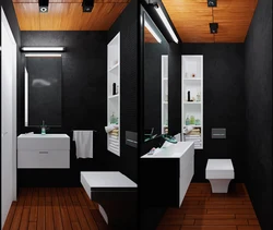 Tualet və hamam eyni üslubda, kafel ilə ayrı dizayn