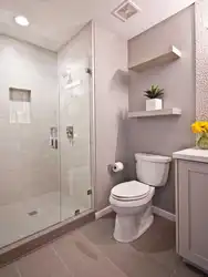 Toilet and bathroom in the same style, separate design with tiles