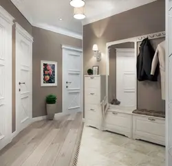 Hallway interior design in white
