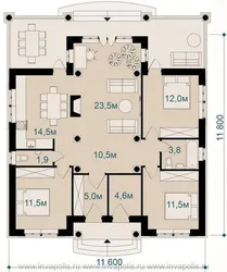 Design of one-story houses with three bedrooms