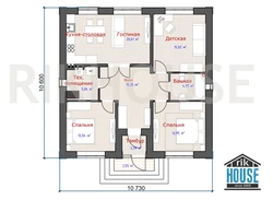 Design of one-story houses with three bedrooms